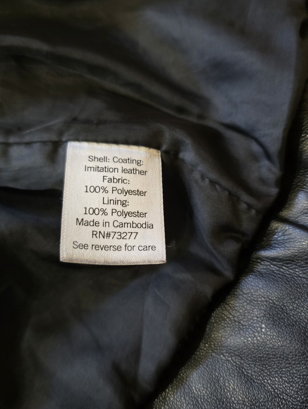 Nine West Black Imitation Leather Moto Biker Jacket - Size M - Picture 10 of 11